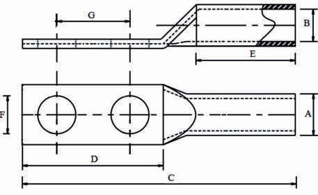 COPPER LUGS WITH 2 HOLE AND STANDARD BARREL - CSLB Series